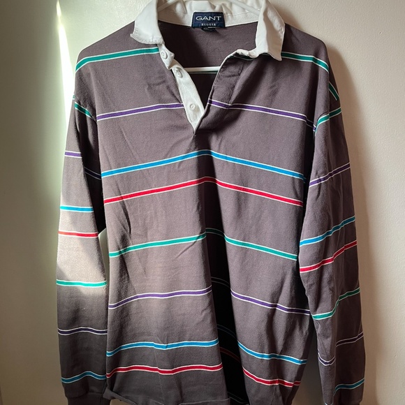 90 style oversized rugby polo with stripes - Picture 2 of 7